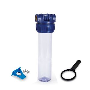 VESSEL CONTAINER KIT FOR 10 "IN / OUT SINGLE FILTER 1" TRANSPARENT + KEY AND STAFF