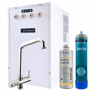 Depuratore Acqua ForHome® Refrigeratore Gasatore Con Everpure Da Sotto Lavello - Acqua Gasata Refrigerata Amb. Rub. 5 Vi