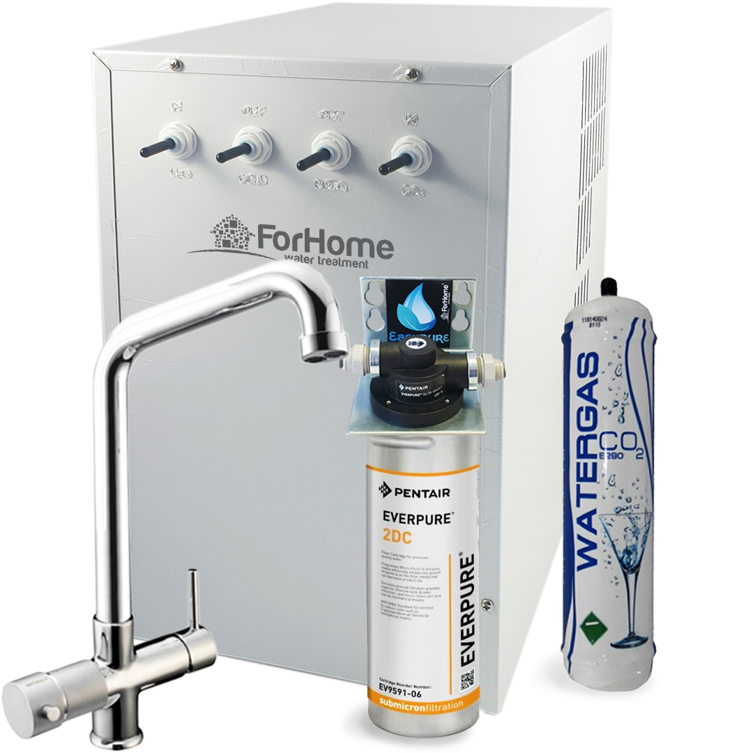 Depuratore Acqua ForHome® Refrigeratore Gasatore Con Everpure Da Sotto  Lavello - Acqua Gasata Refrigerata Amb. Rub.