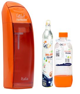 Gasatore Acqua Gas-Up Italia Orange + 1 Bott. Da 1Lt + 1 Bombola Co2 Da 450Gr (FS)