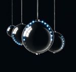 Chain SET 4 BALLS SILVER 2 Files LED Ball Effect Cascade diamentro Spheres 8cm