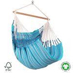 Amaca sospesa in Cotone Biologico certificato GOTS Giardino Casa Habana Azzurra (ds)