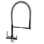 ForHome® 3-Way Spring Shower Tap For Purified Water Tap For Purifier (color: Chrome)