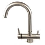 ForHome® 4 Way Tap For Purified Water Tap For Purifier (color: Brushed Nickel)