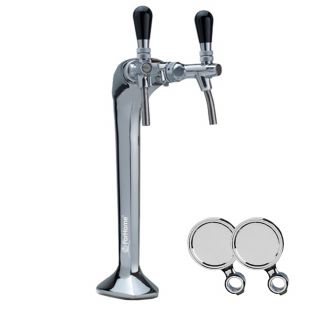 Column for tapping beer or purified water forHome Cobra Ice 2 ways chrome color Complete with taps, medallions
