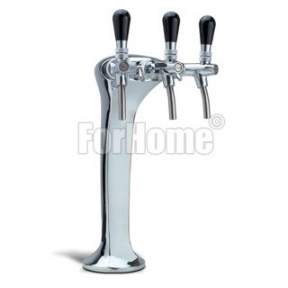 Column for dispensing beer or purified water ForHome® Cobra Ice 3-way chrome color Complete with: Taps