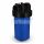BIG Container for Water Filter 10 "In / Out 1" Col. Blue with pressure release button + key and bracket