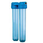 Double Container for 2 Water Filters 20 "In / Out 1" Brass Col. Opaque