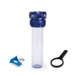 10 "In / Out 1/2" Transparent Water Filter Container + Key And Bracket