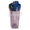 Water Filter Container 10 "In / Out 3/4" Brass Col. Transparent with pressure release button