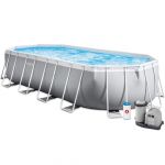 Intex Above Ground Oval Prism Frame Pool dim.610x305x122cm 18202 Liters, Filter, Safety Ladder, Cloth and Cover