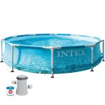 Intex Above Ground Round Metal Frame Pool dim. 305 x 76 cm, 4485 liters, with filter pump