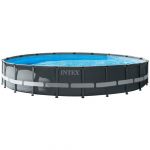 Intex Above Ground Round Ultra XTR Frame Pools dim. 610 x 122 cm, Sand Pump, Double Ladder, cloth cover