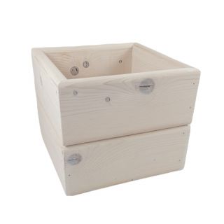 Planter in Solid Wood Fir Square White Indoor or Outdoor Home Garden Planter