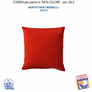 Federa In Tinta Per Cuscino Colore  Rosso Un-2 (FS)