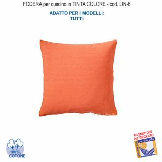 Federa In Tinta Per Cuscino Colore Arancione Un-6 (FS)