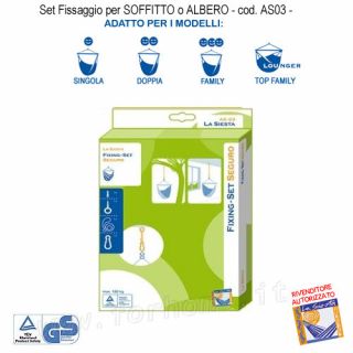 Fissaggio Per Amache Sospese Pensili Kit Per Soffitto O Albero As03 (FS)