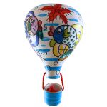Hot air balloon handmade in PAINTED CERAMIC (small)