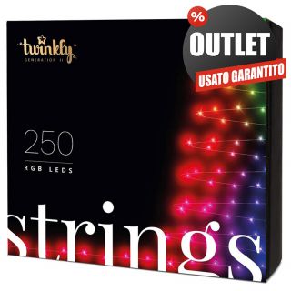 TWINKLY Christmas Lights RGB LED BT + Wifi Controllable and Customizable with APP SMARTPHONE KIT 250 LED Prolongable