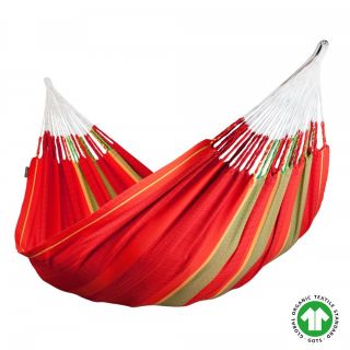 Amaca  kingsize 100% Cotone Biologico Certificato GOTS Flora Rossa (ds)