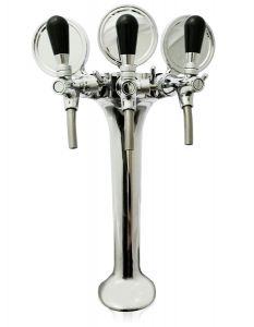 Column for dispensing beer or purified water ForHome Cobra Ice 3-way Chrome Complete with taps, medallions